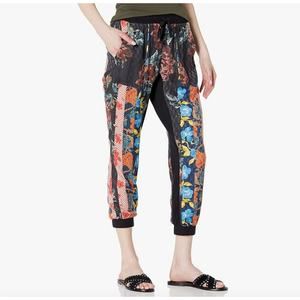 Johnny Was Pete & Greta Floral Patchwork Satin Jogger Pants Large
